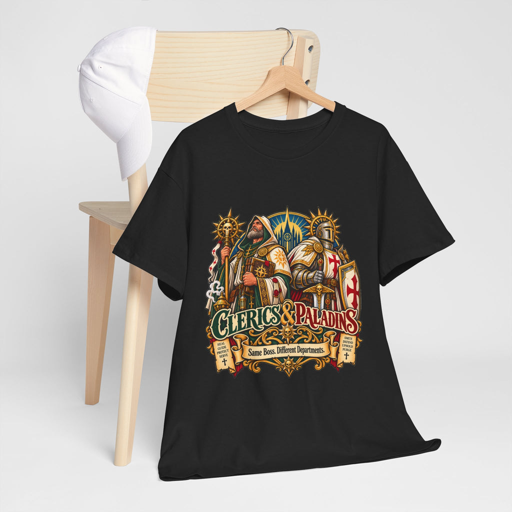 Clerics & Paladins RPG Tee | Same Boss, Different Departments