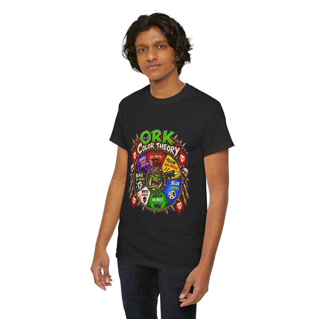 Green-Skin Color Theory T-Shirt – Funny Tabletop Wargaming Tee | Ork Fantasy Sci-Fi Gamer Shirt