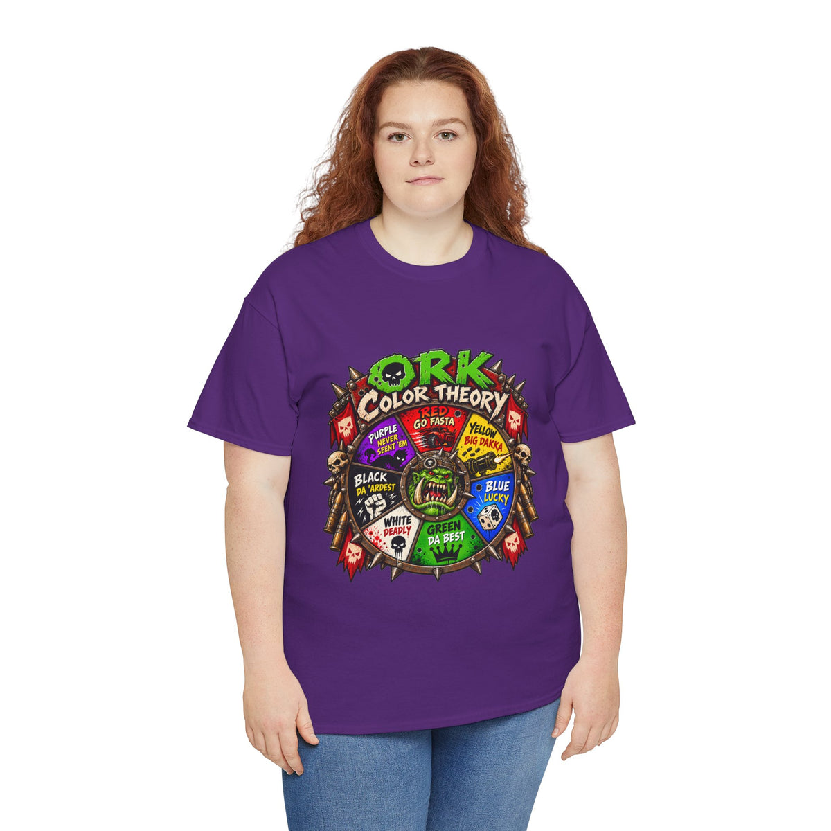 Green-Skin Color Theory T-Shirt – Funny Tabletop Wargaming Tee | Ork Fantasy Sci-Fi Gamer Shirt