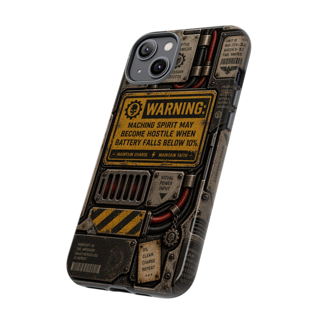 Machine Spirit Warning Phone Case | Grimdark Sci-Fi Design