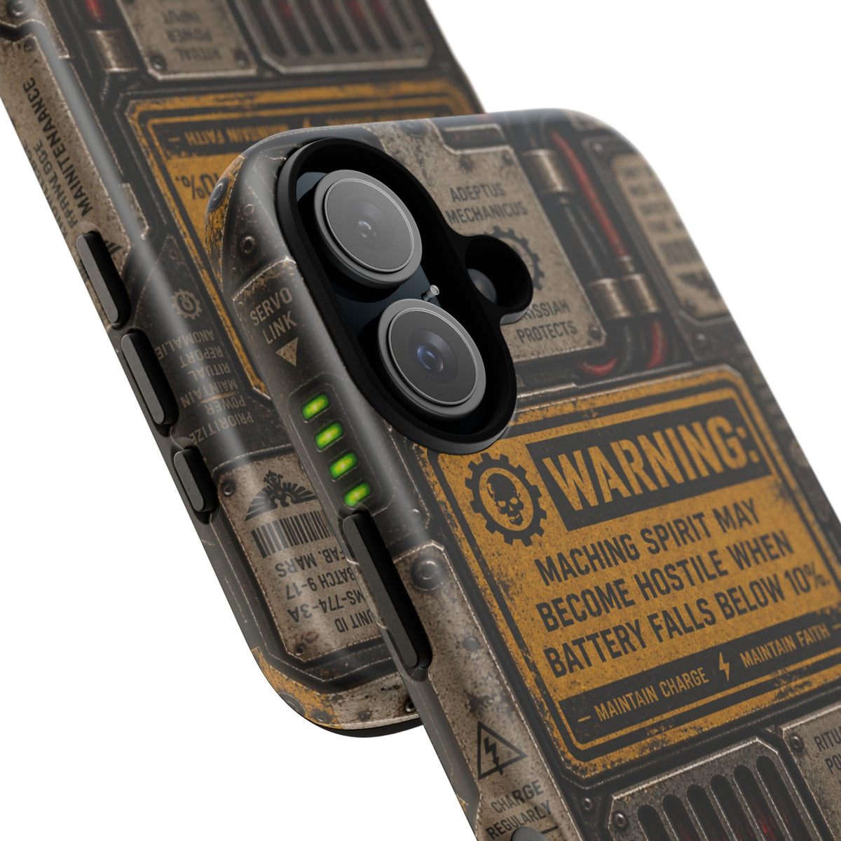 Machine Spirit Warning Phone Case | Grimdark Sci-Fi Design
