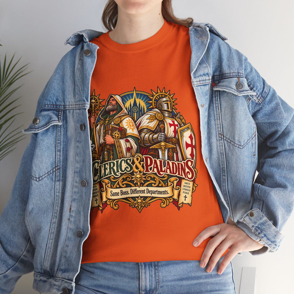 Clerics & Paladins RPG Tee | Same Boss, Different Departments