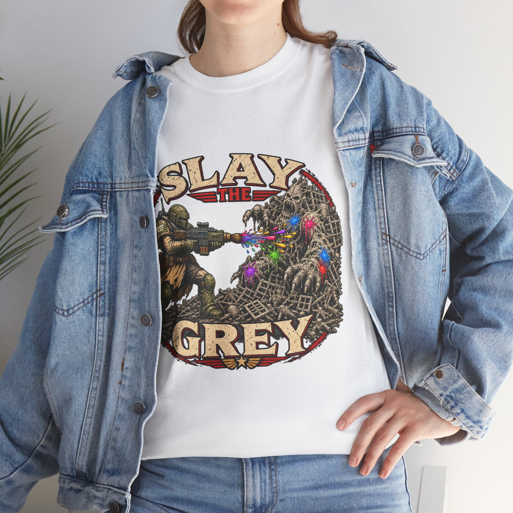 Slay the Grey Sci-Fi Miniature Painting T-Shirt | Hobbyist Tee