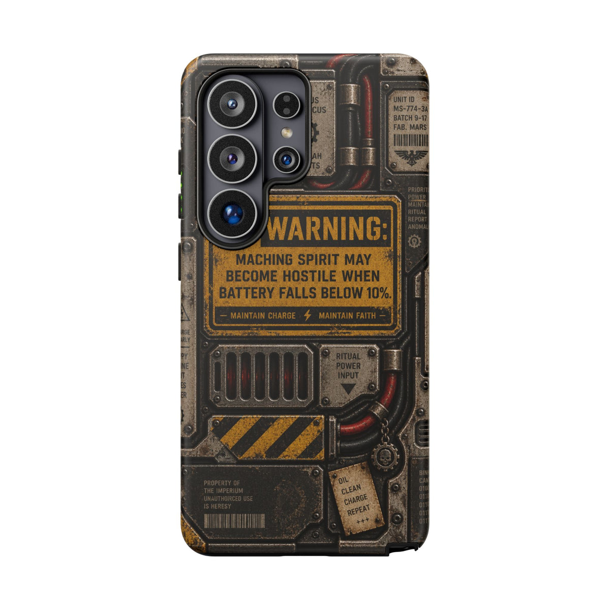 Machine Spirit Warning Phone Case | Grimdark Sci-Fi Design