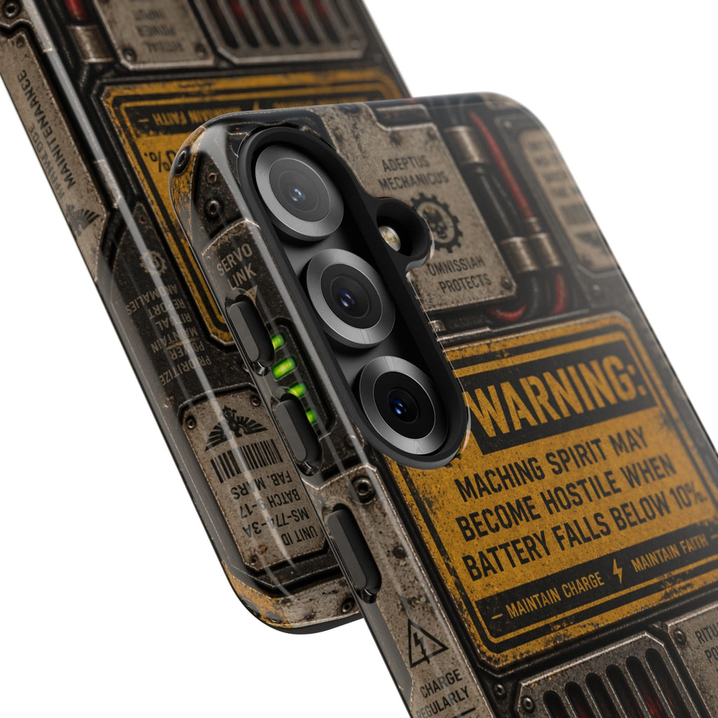 Machine Spirit Warning Phone Case | Grimdark Sci-Fi Design