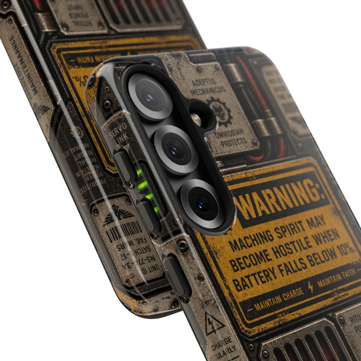 Machine Spirit Warning Phone Case | Grimdark Sci-Fi Design