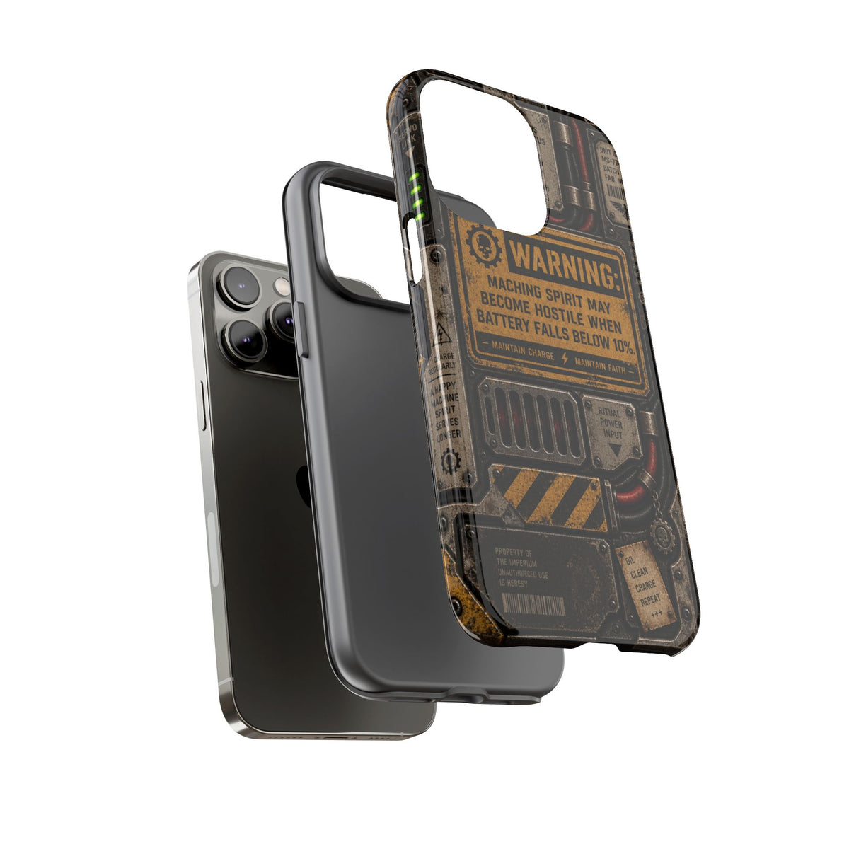 Machine Spirit Warning Phone Case | Grimdark Sci-Fi Design