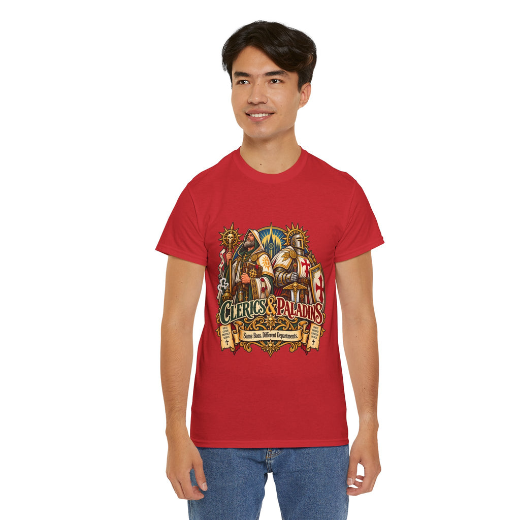 Clerics & Paladins RPG Tee | Same Boss, Different Departments
