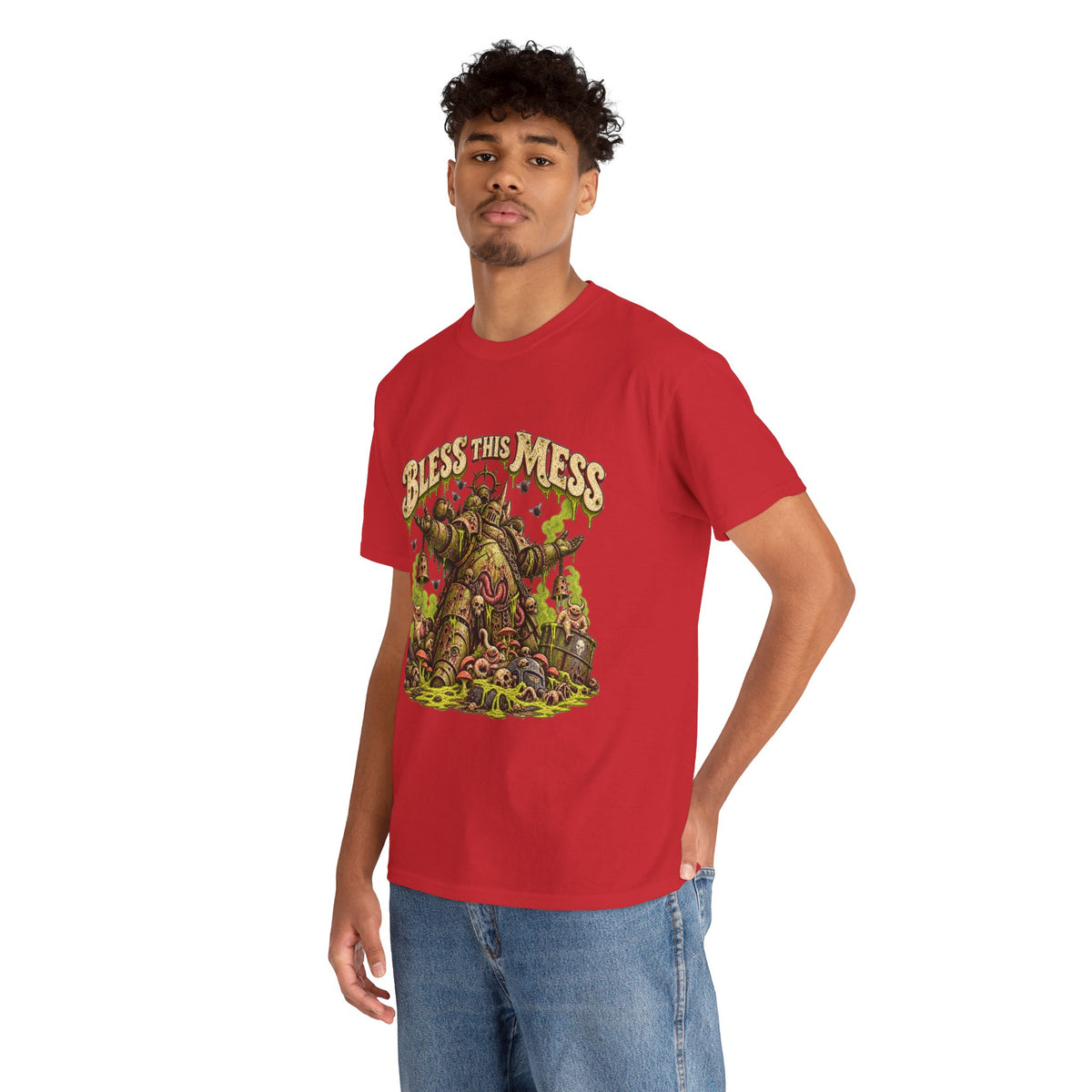 Bless This Mess Grimdark Warrior T-Shirt | Funny Fantasy Wargaming Tee