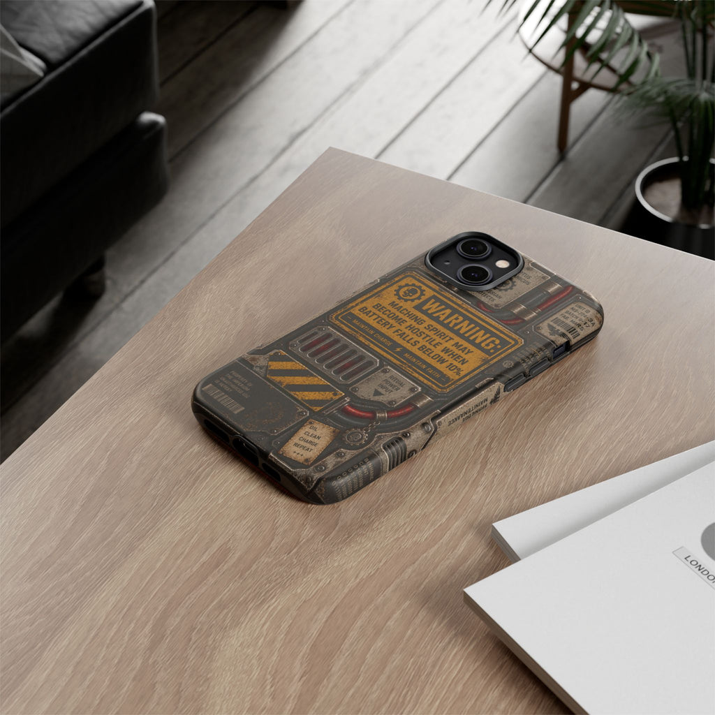 Machine Spirit Warning Phone Case | Grimdark Sci-Fi Design