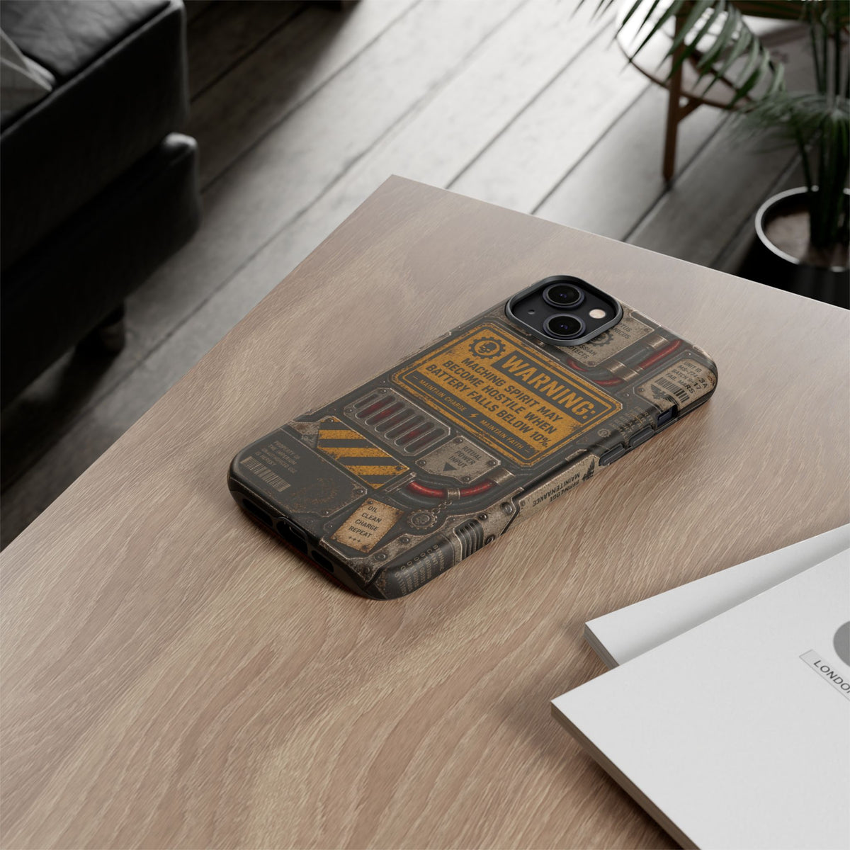 Machine Spirit Warning Phone Case | Grimdark Sci-Fi Design