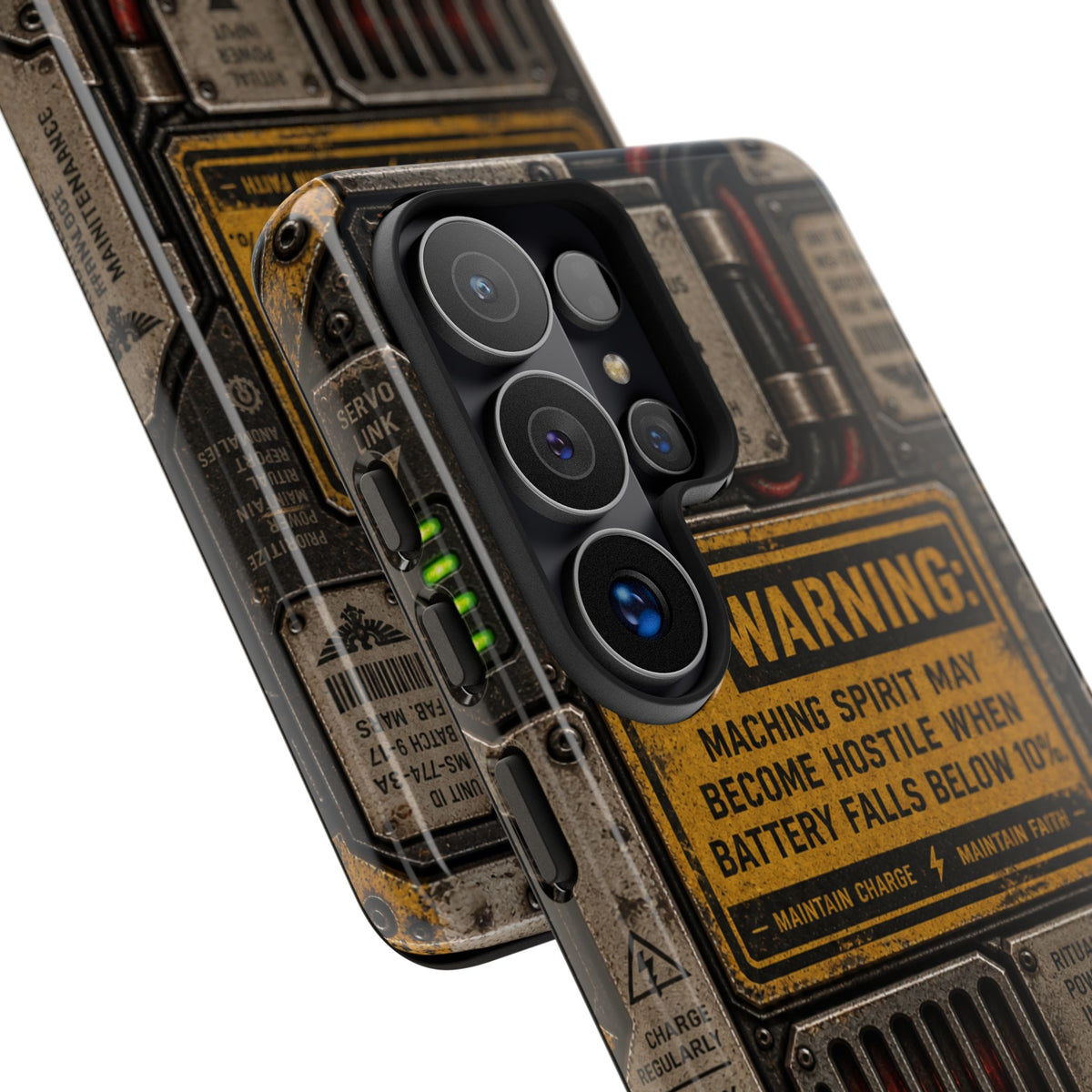 Machine Spirit Warning Phone Case | Grimdark Sci-Fi Design