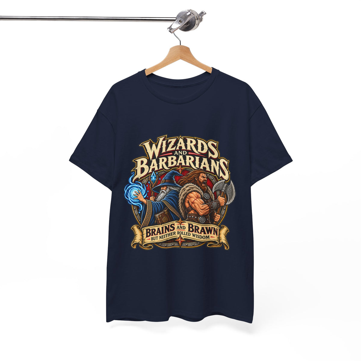 Wizards & Barbarians T-Shirt | Funny Fantasy RPG Gamer Tee