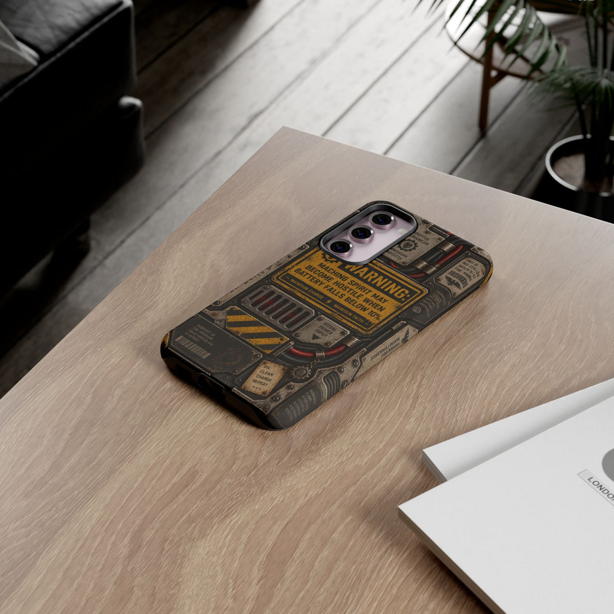 Machine Spirit Warning Phone Case | Grimdark Sci-Fi Design