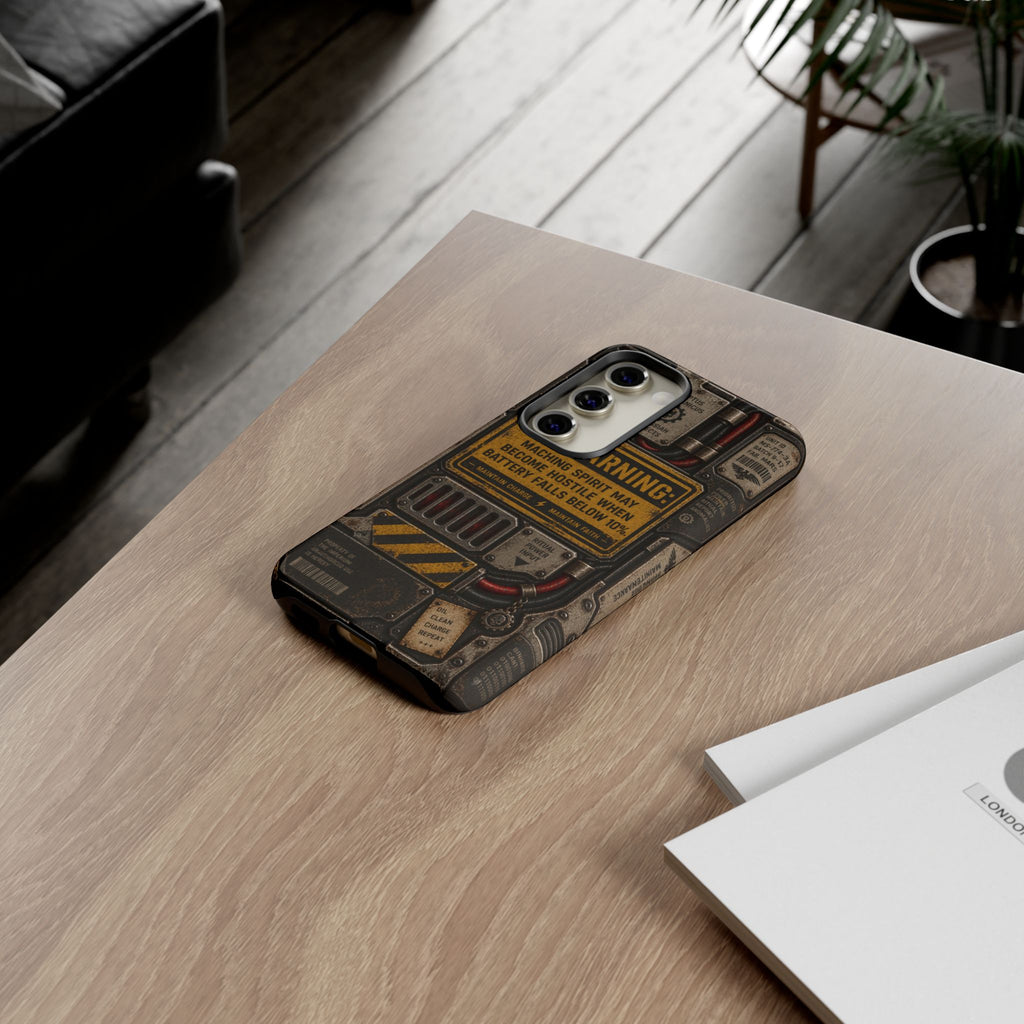 Machine Spirit Warning Phone Case | Grimdark Sci-Fi Design