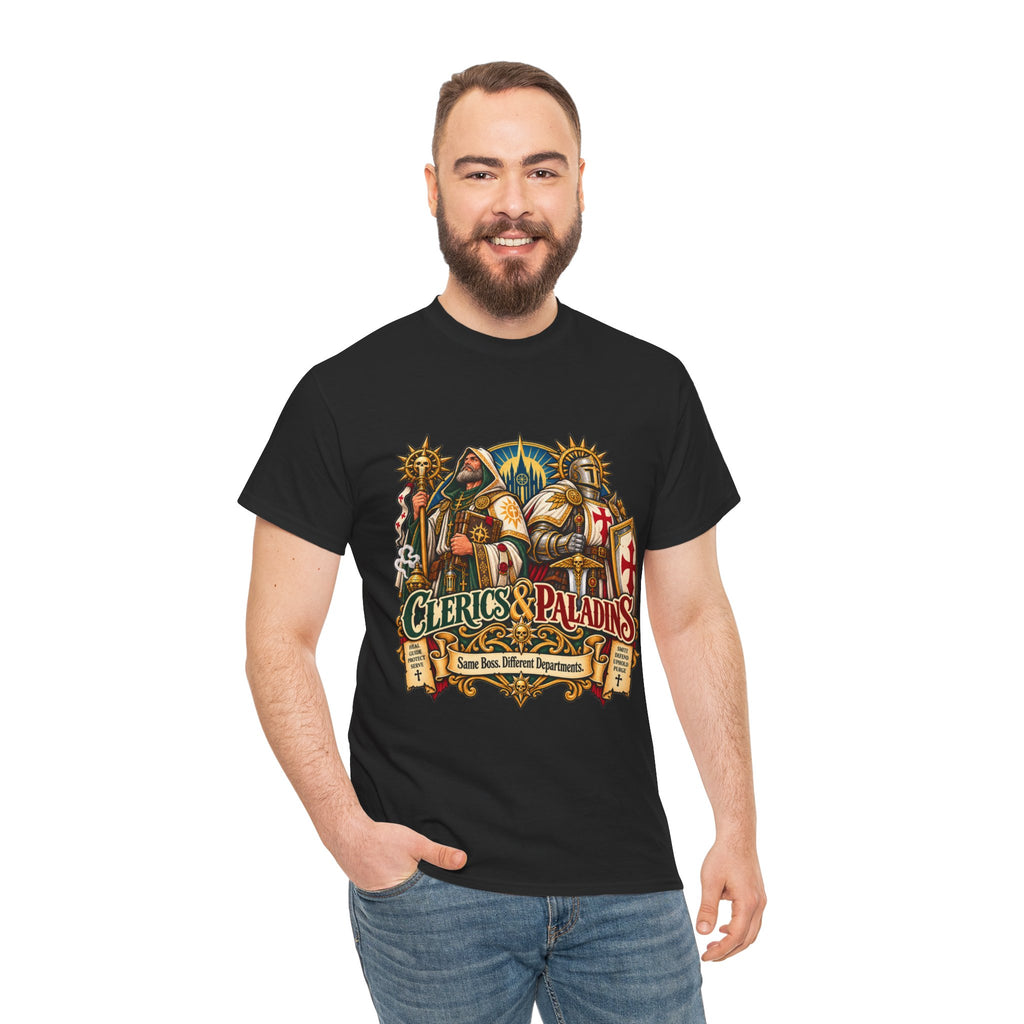 Clerics & Paladins RPG Tee | Same Boss, Different Departments