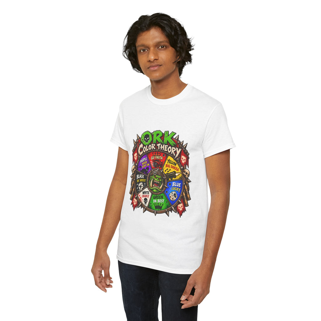 Green-Skin Color Theory T-Shirt – Funny Tabletop Wargaming Tee | Ork Fantasy Sci-Fi Gamer Shirt