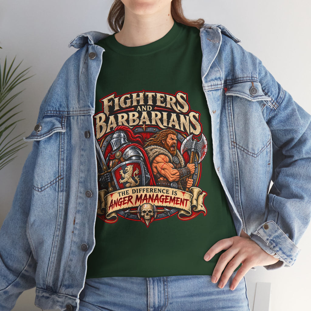 Fighters & Barbarians RPG Tee | The Difference Is Anger Management