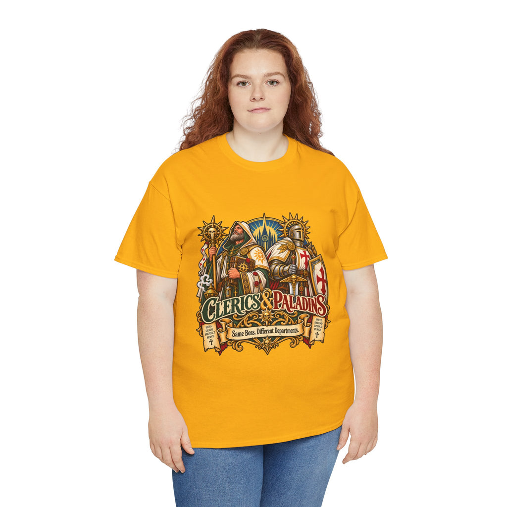 Clerics & Paladins RPG Tee | Same Boss, Different Departments