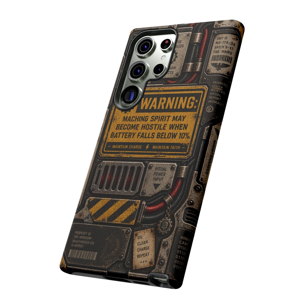 Machine Spirit Warning Phone Case | Grimdark Sci-Fi Design