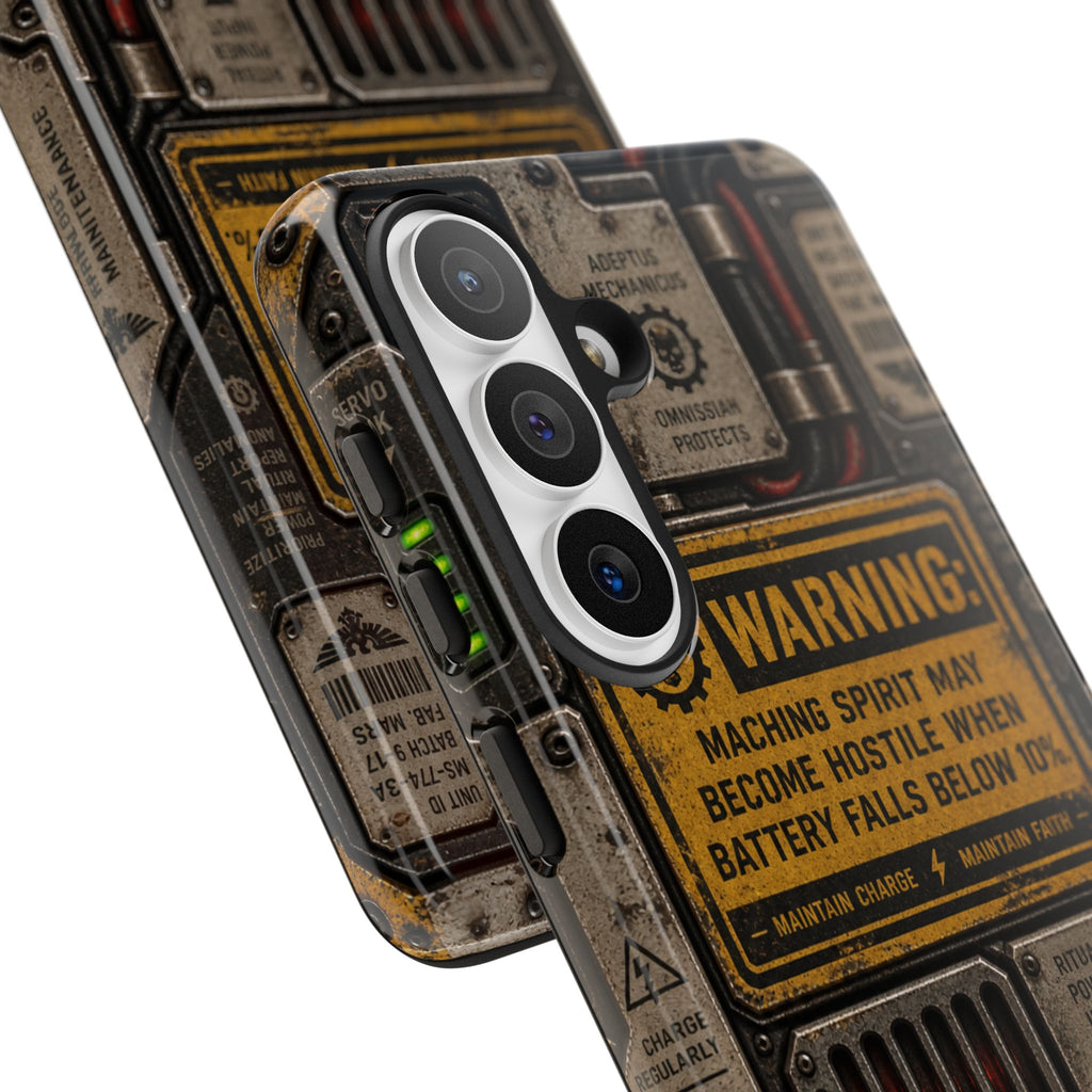 Machine Spirit Warning Phone Case | Grimdark Sci-Fi Design