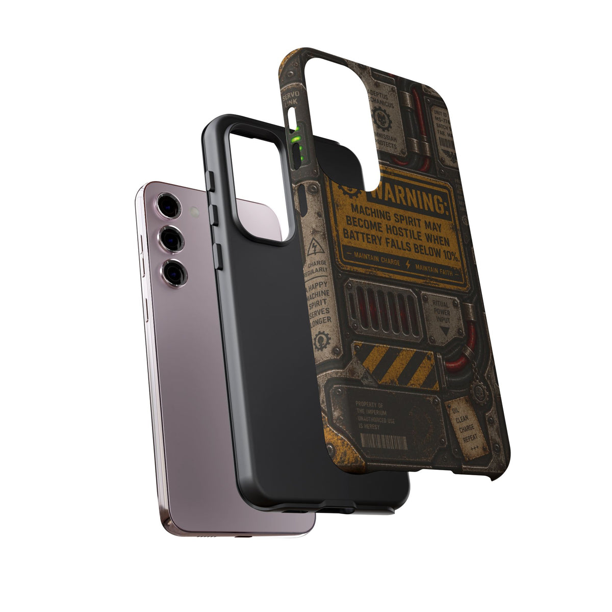 Machine Spirit Warning Phone Case | Grimdark Sci-Fi Design