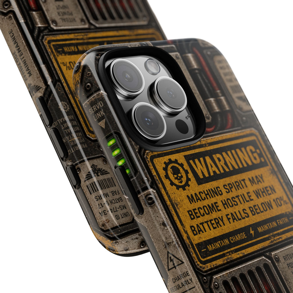 Machine Spirit Warning Phone Case | Grimdark Sci-Fi Design