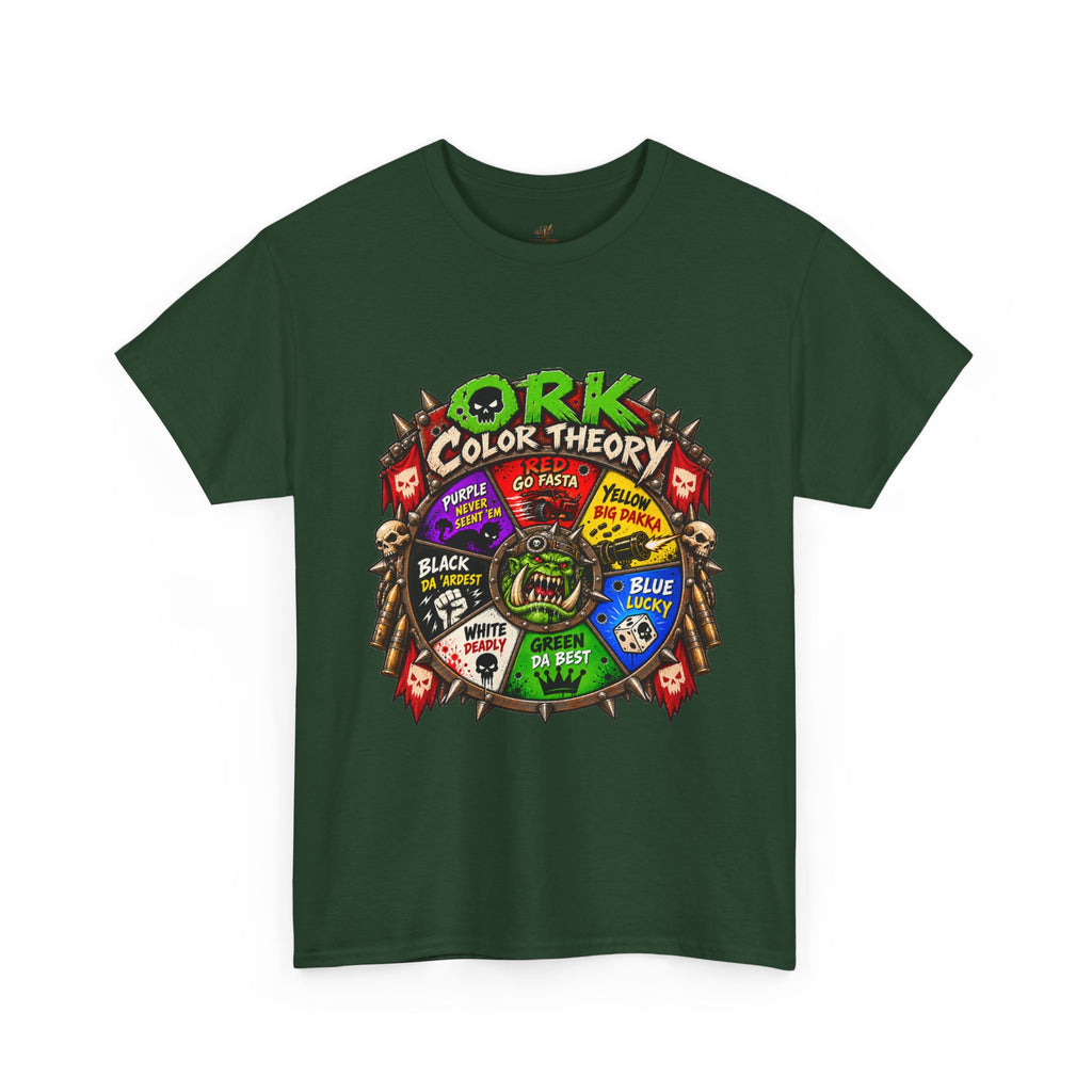 Green-Skin Color Theory T-Shirt – Funny Tabletop Wargaming Tee | Ork Fantasy Sci-Fi Gamer Shirt