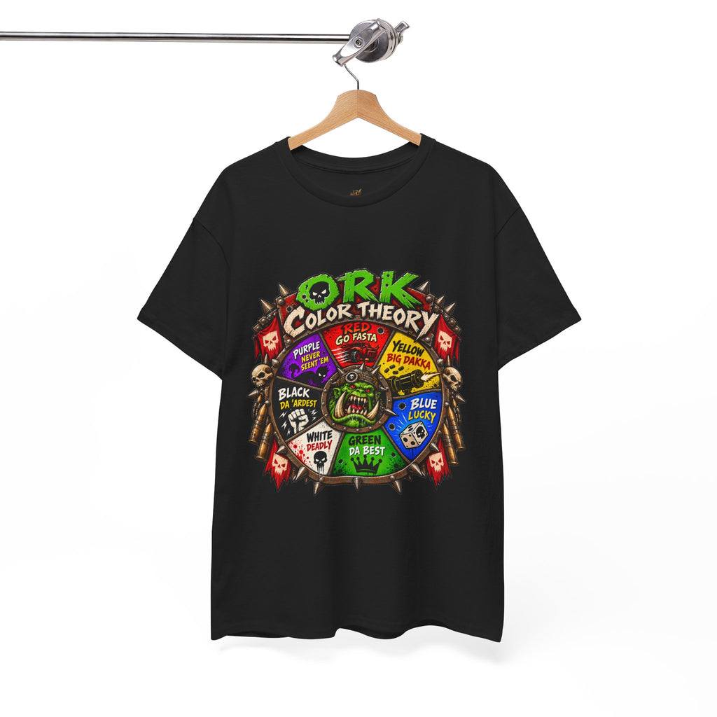 Green-Skin Color Theory T-Shirt – Funny Tabletop Wargaming Tee | Ork Fantasy Sci-Fi Gamer Shirt