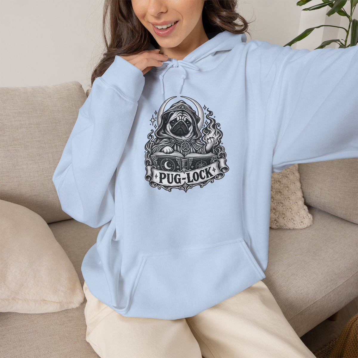 Pug-lock Dog Hoodie – Warlock Fantasy RPG Pullover
