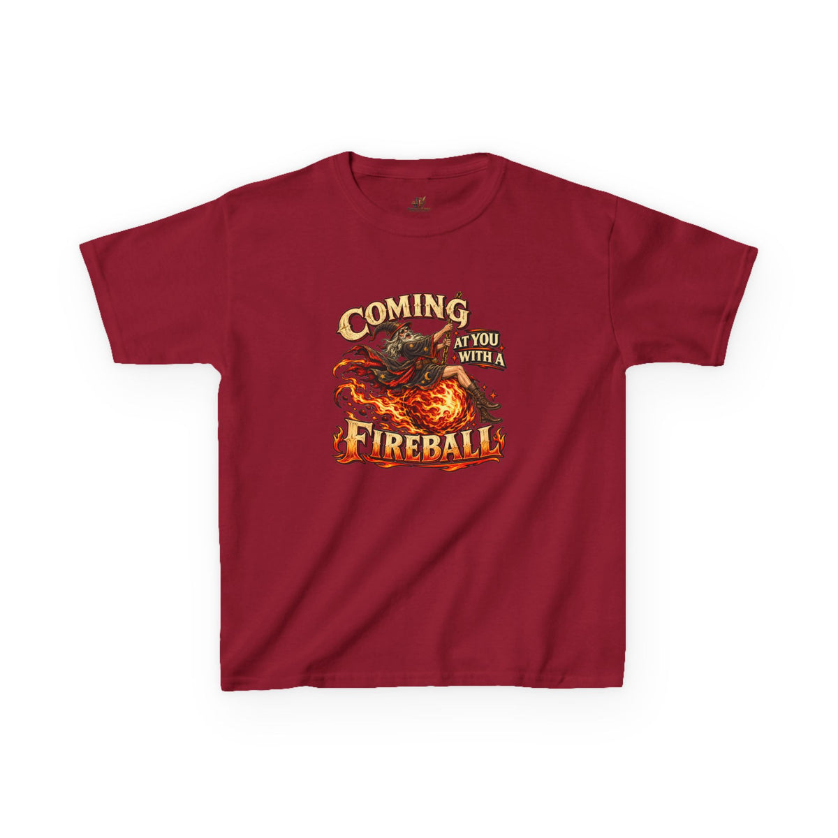 Kids Fireball Dragon T-Shirt | Cute Fantasy RPG Adventure Tee