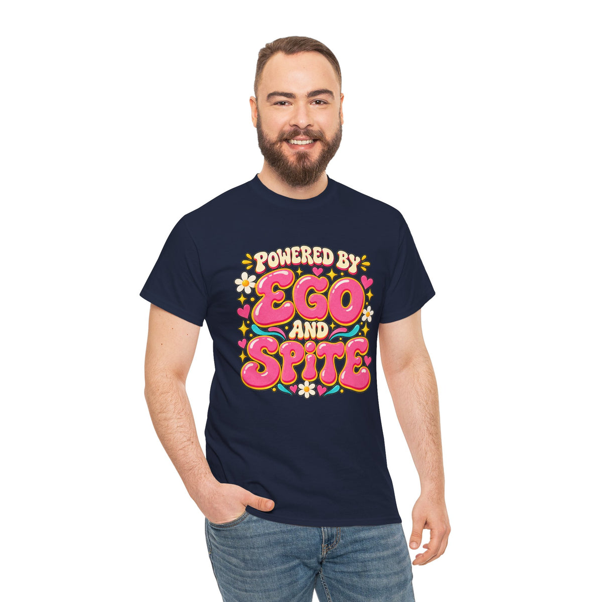 Powered by Ego and Spite Graphic T-Shirt