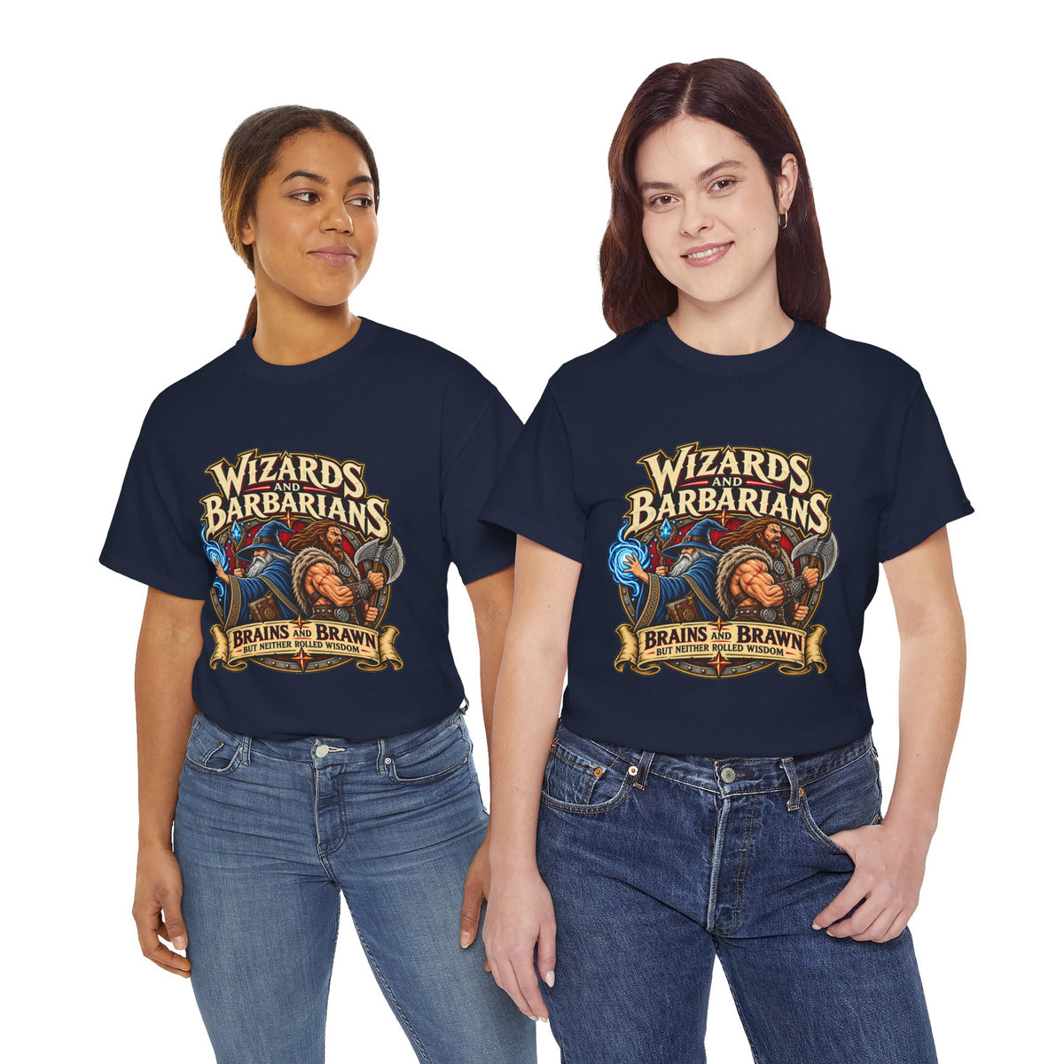 Wizards & Barbarians T-Shirt | Funny Fantasy RPG Gamer Tee