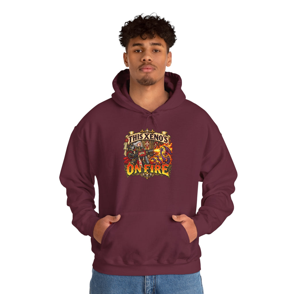 This Xeno’s On Fire Hoodie | Battle Sisters Grimdark Sci-Fi Warhammer Inspired Pullover