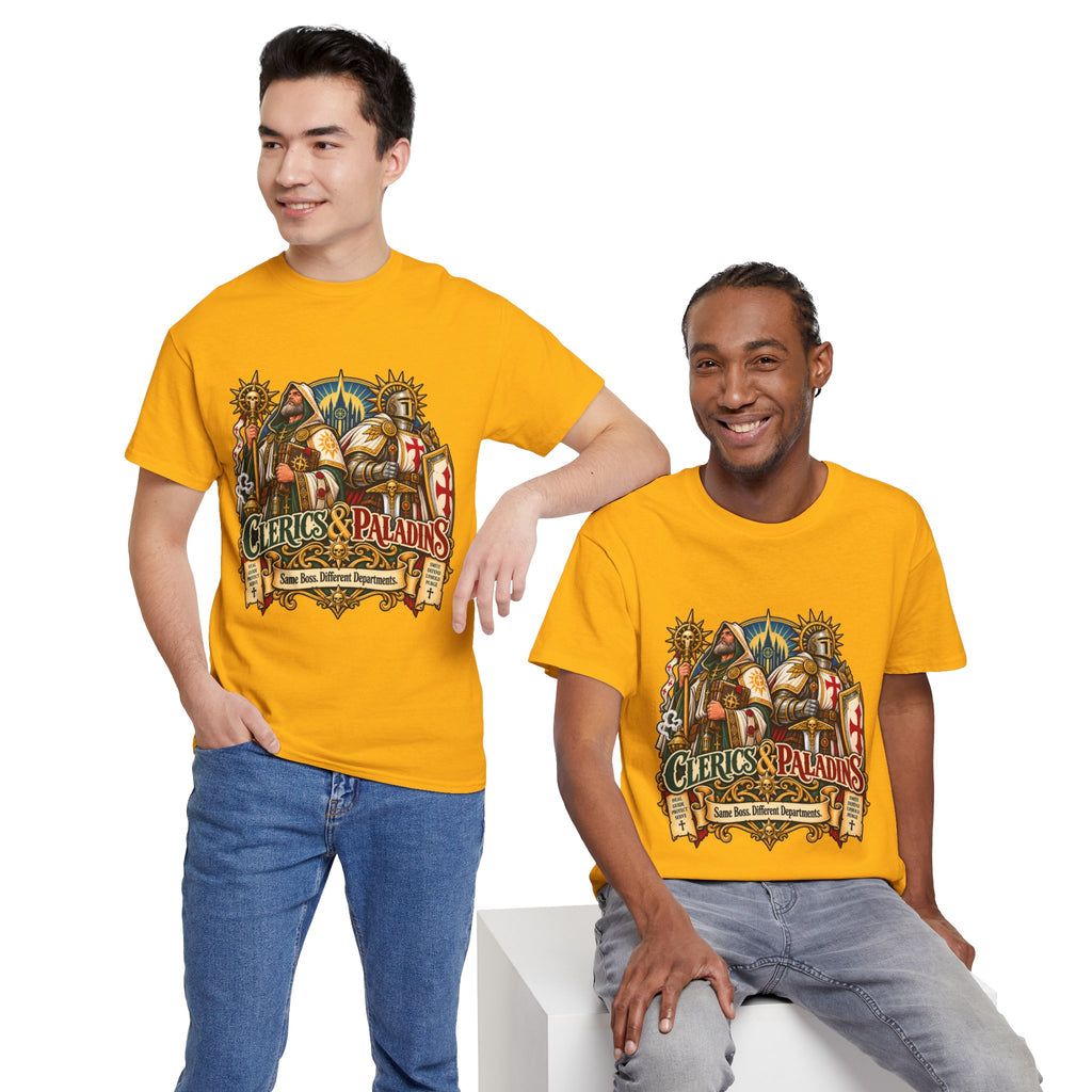 Clerics & Paladins RPG Tee | Same Boss, Different Departments