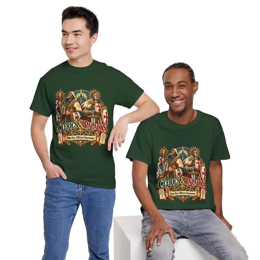Clerics & Paladins RPG Tee | Same Boss, Different Departments