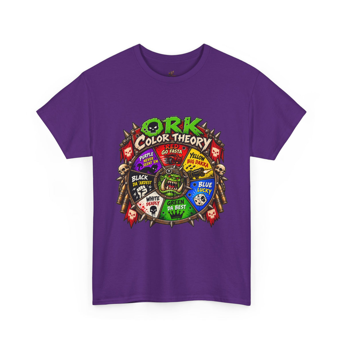 Green-Skin Color Theory T-Shirt – Funny Tabletop Wargaming Tee | Ork Fantasy Sci-Fi Gamer Shirt