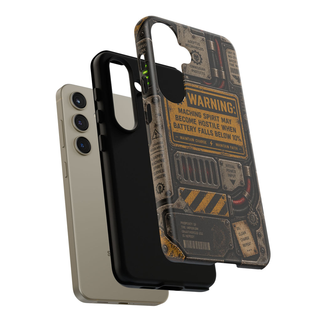 Machine Spirit Warning Phone Case | Grimdark Sci-Fi Design