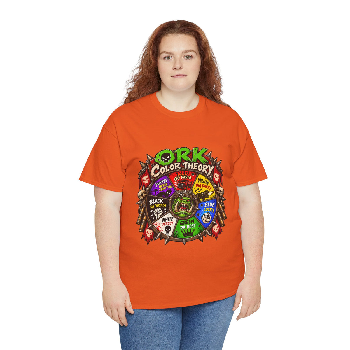 Green-Skin Color Theory T-Shirt – Funny Tabletop Wargaming Tee | Ork Fantasy Sci-Fi Gamer Shirt
