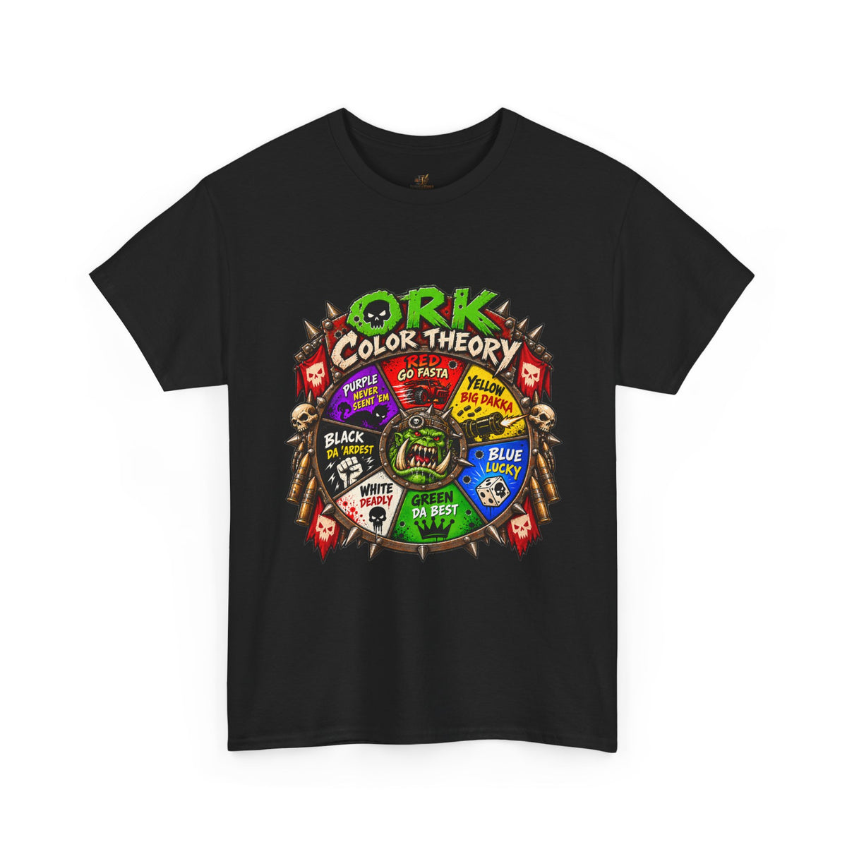 Green-Skin Color Theory T-Shirt – Funny Tabletop Wargaming Tee | Ork Fantasy Sci-Fi Gamer Shirt