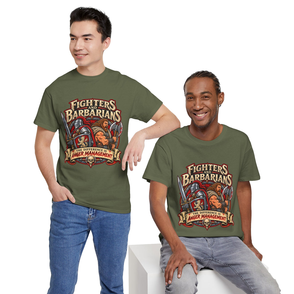 Fighters & Barbarians RPG Tee | The Difference Is Anger Management