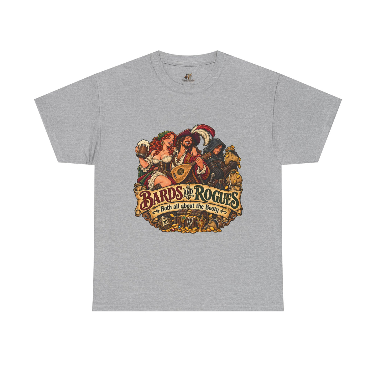 Bards & Rogues Fantasy RPG T-Shirt — "Bards & Rogues: It's All About the Booty"