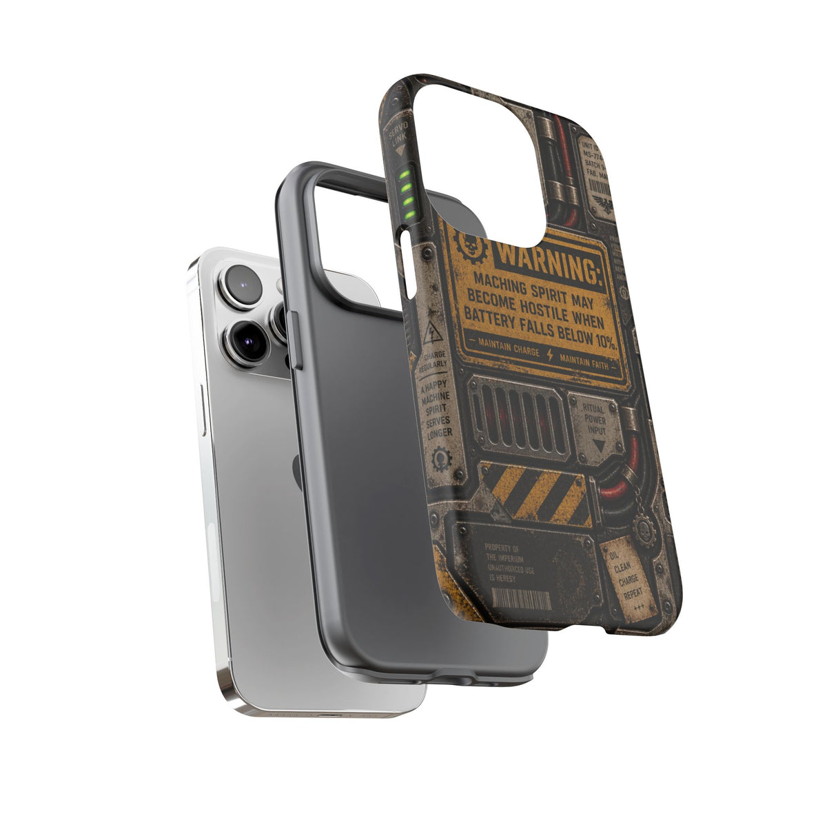 Machine Spirit Warning Phone Case | Grimdark Sci-Fi Design