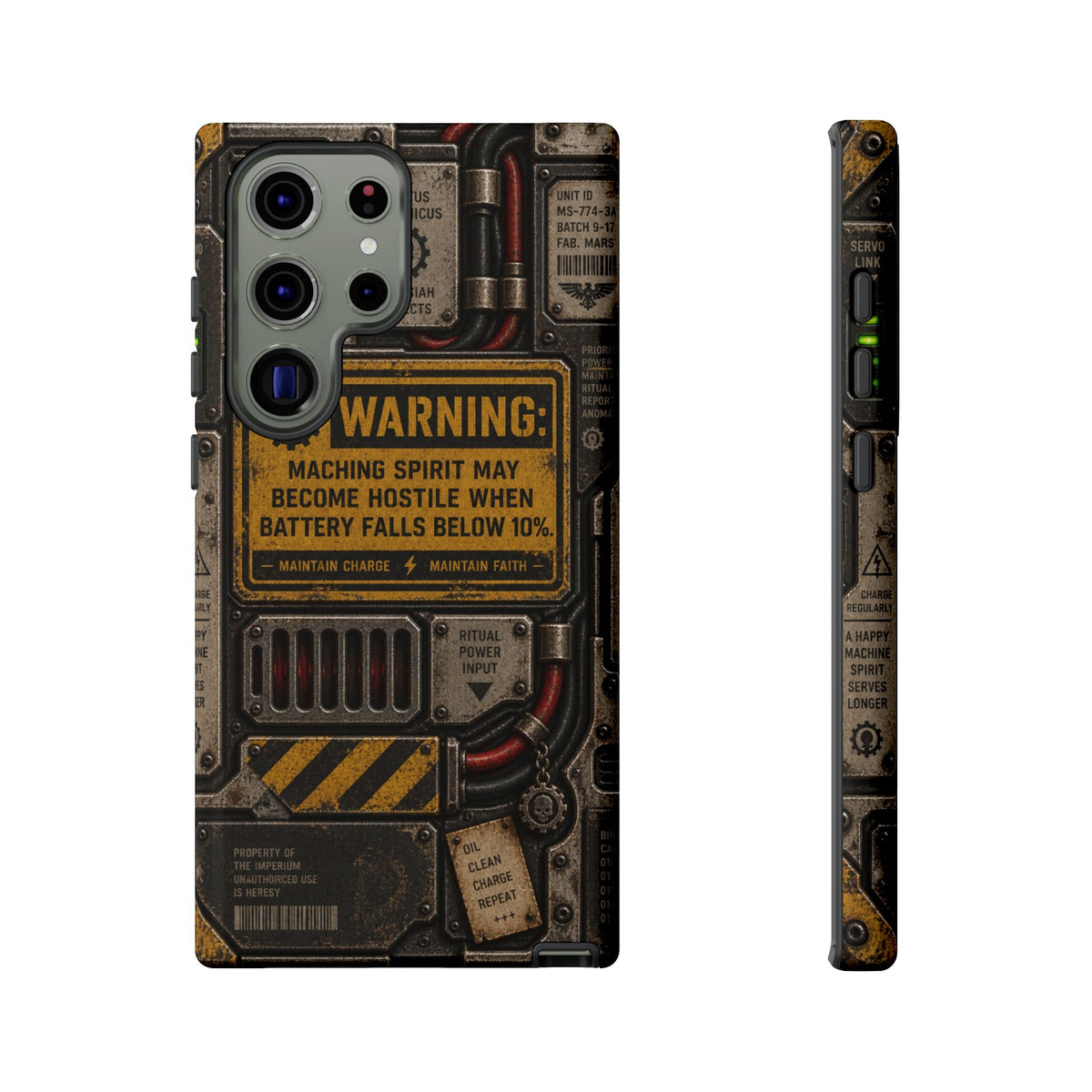 Machine Spirit Warning Phone Case | Grimdark Sci-Fi Design