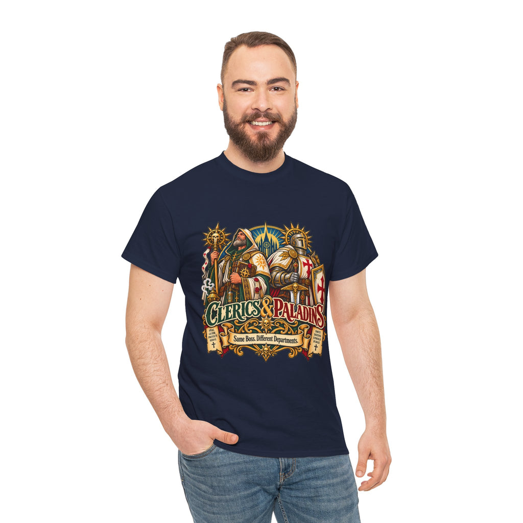 Clerics & Paladins RPG Tee | Same Boss, Different Departments