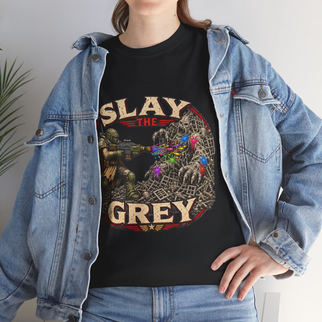 Slay the Grey Sci-Fi Miniature Painting T-Shirt | Hobbyist Tee