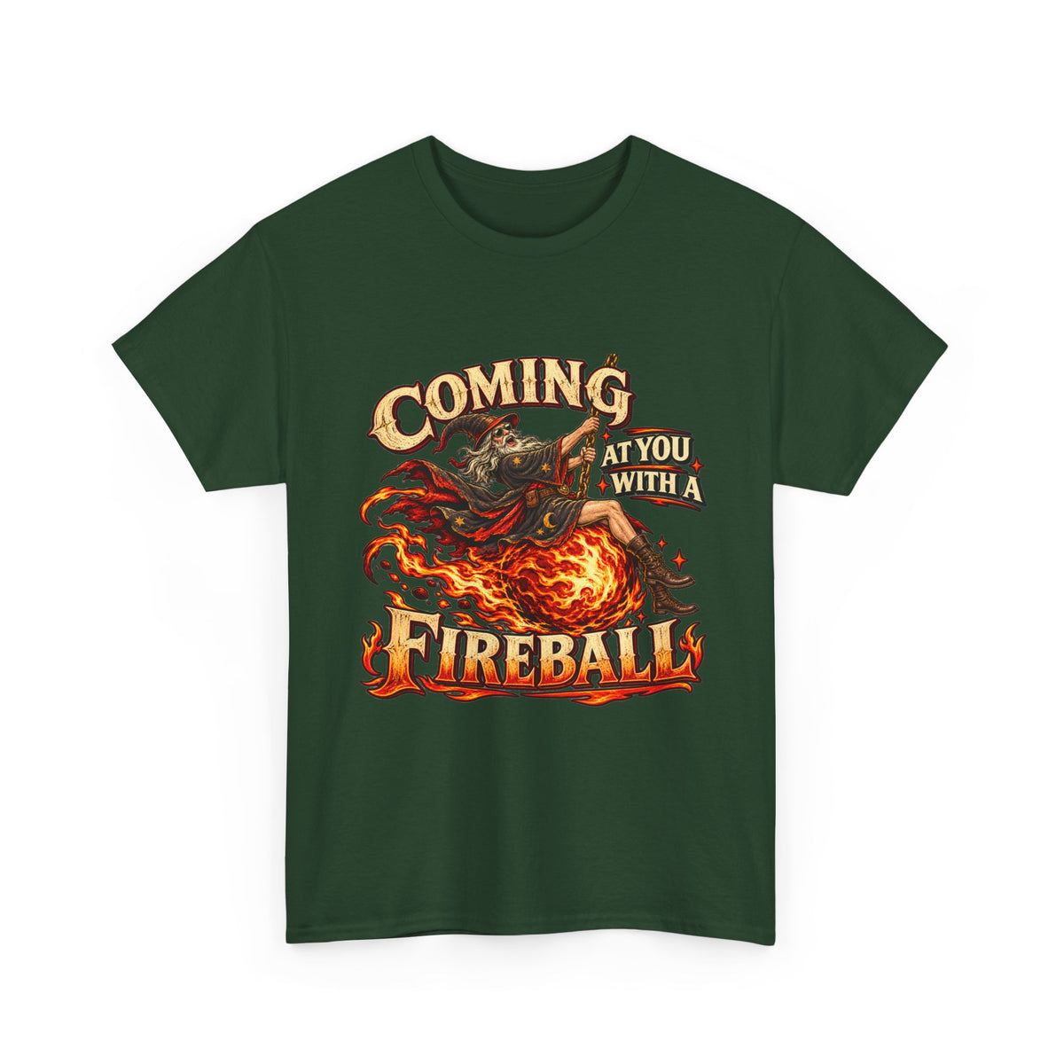 Coming at You With a Fireball Wizard T-Shirt | Funny Fantasy RPG Tee