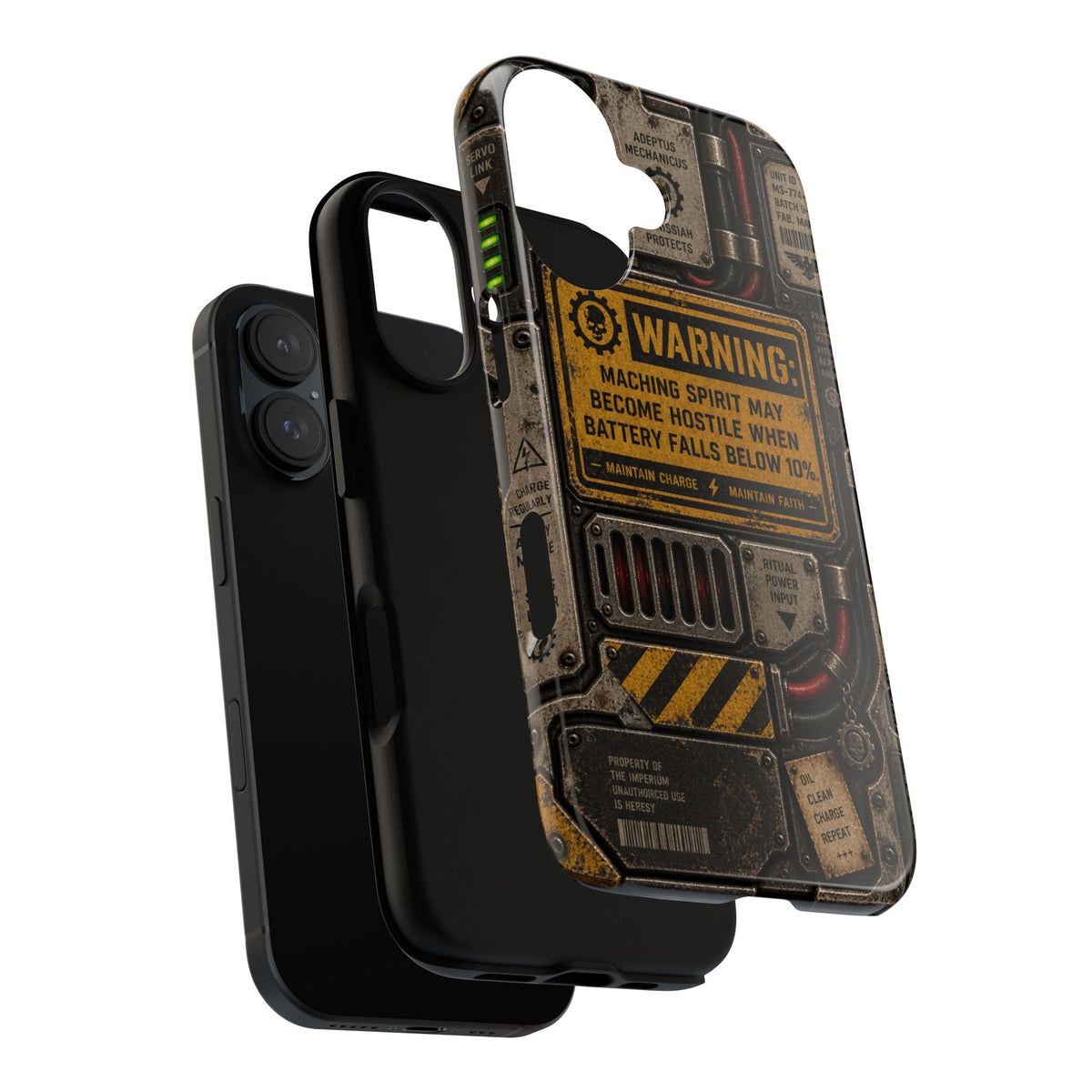 Machine Spirit Warning Phone Case | Grimdark Sci-Fi Design