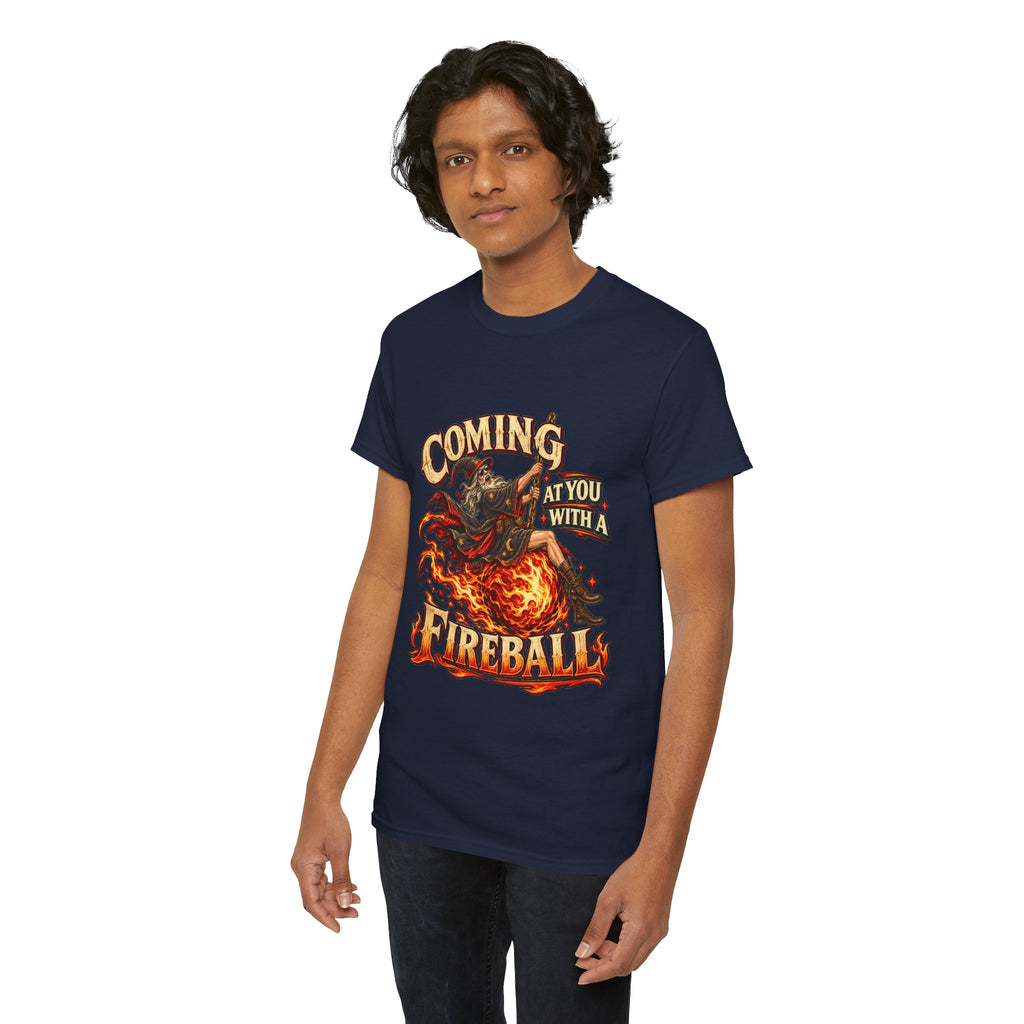 Coming at You With a Fireball Wizard T-Shirt | Funny Fantasy RPG Tee