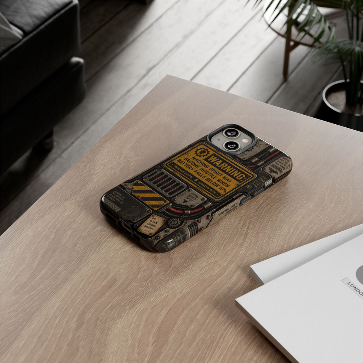 Machine Spirit Warning Phone Case | Grimdark Sci-Fi Design